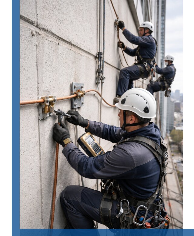 Монтаж системы заземления здания и молниезащиты в Городце