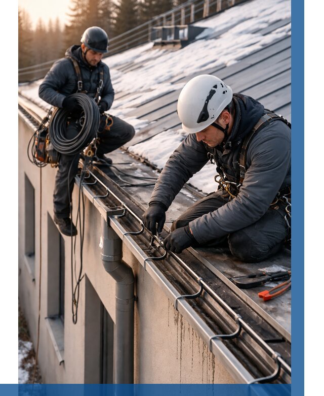 Монтаж греющего кабеля на кровле в Городце от 456 р. | ВЫСОТНИК-Грд