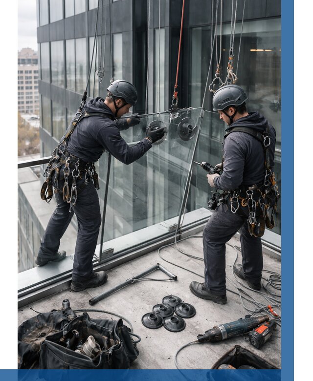 Монтаж стеклянных ограждений в Городце от 2531 р. | ВЫСОТНИК-Грд