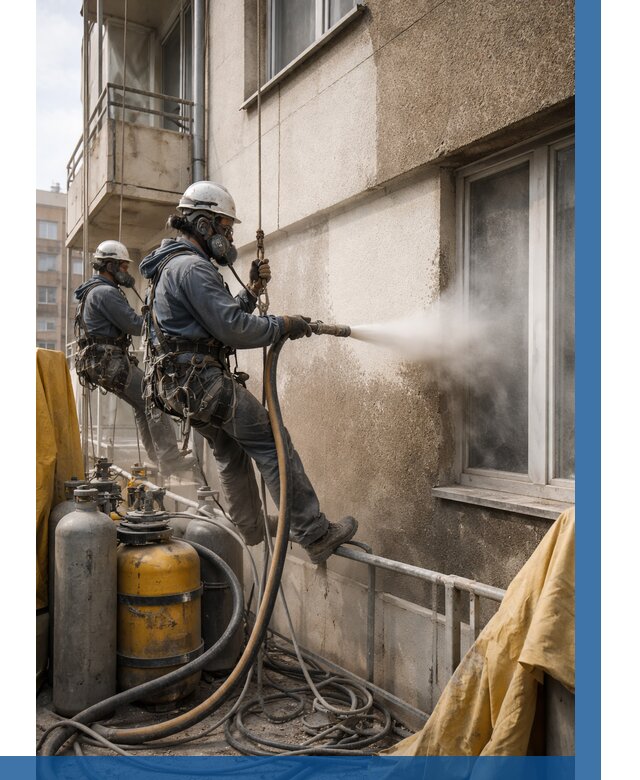 Пескоструйная очистка фасада в Городце от 658 р. | ВЫСОТНИК-Грд