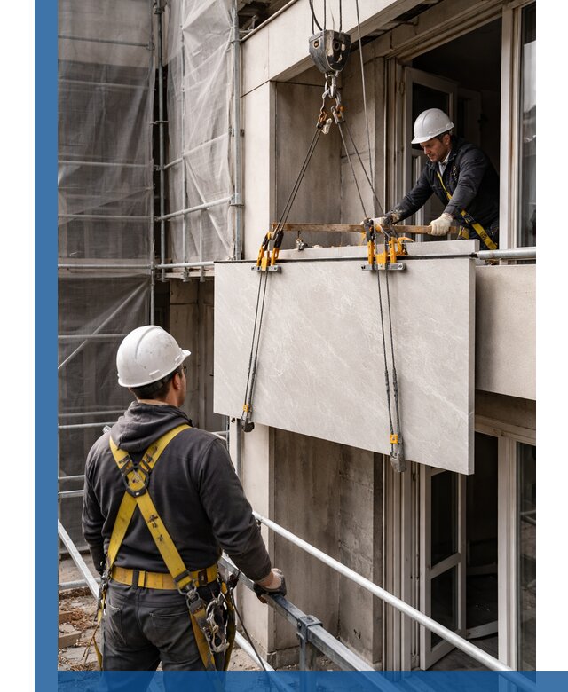 Подъем керамогранита на этаж в Городце грузчиками и техникой