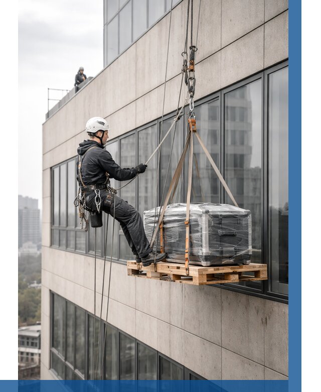 Спуск груза по фасаду в Городце от 3543 р. | ВЫСОТНИК-Грд