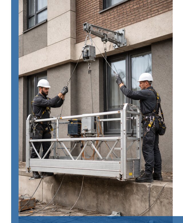 Монтаж и подъем фасадной люльки в Городце с гарантией безопасности