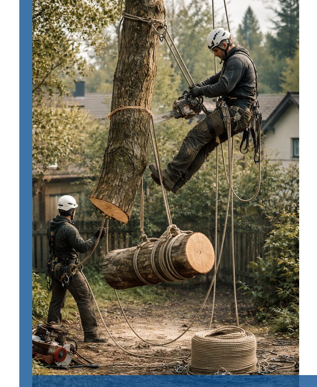 Валка деревьев частями в Городце, безопасно и аккуратно