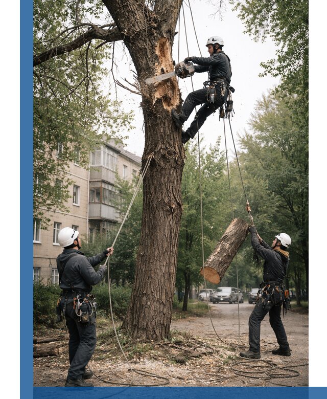 Срочное удаление аварийных деревьев в Городце с гарантией безопасности