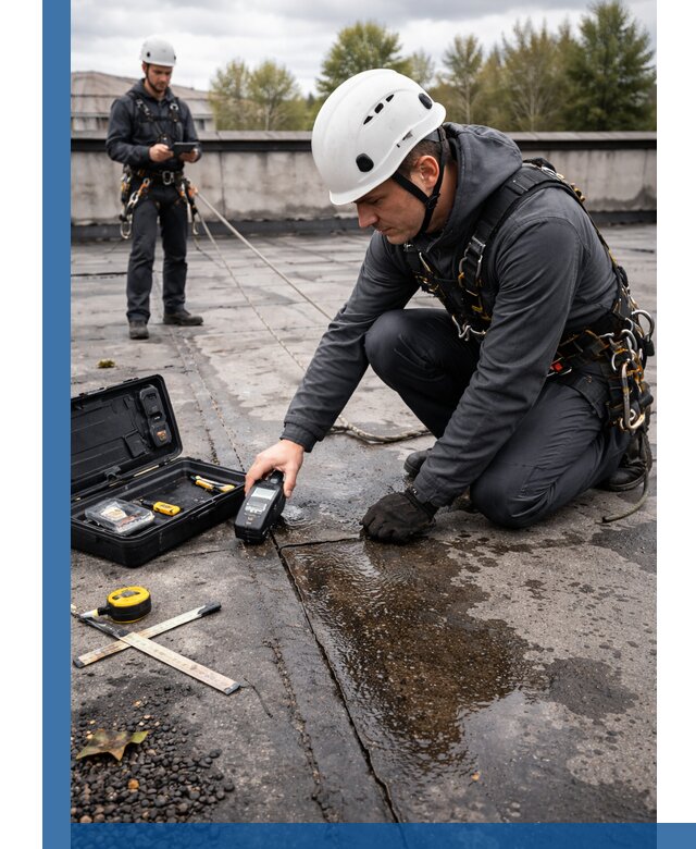 Обследование кровли на протечки и выявление дефектов в Городце