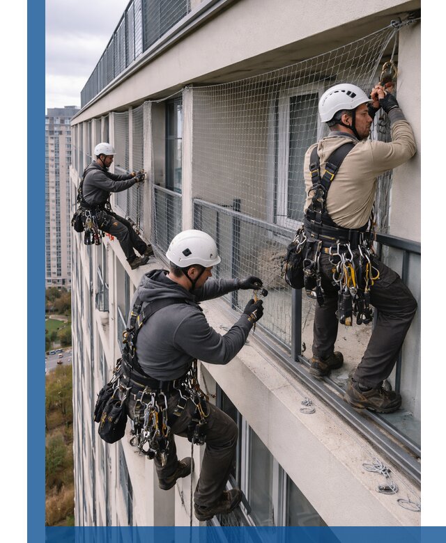 Профессиональный монтаж защитной сетки от птиц в Городце